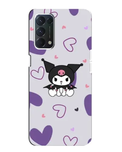 Чехол для OPPO A74 с картинкой «Kuromi и лавандовые сердца»