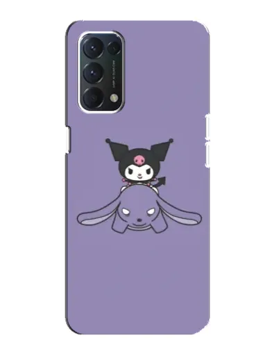 Чехол для OPPO A74 с картинкой «Kuromi на лиловом фоне»