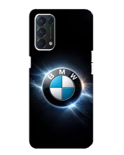 Чехол для OPPO A74 с картинкой «BMW — неоновое сияние»