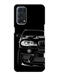 Чехол для OPPO A74 с картинкой «Темный силуэт BMW»