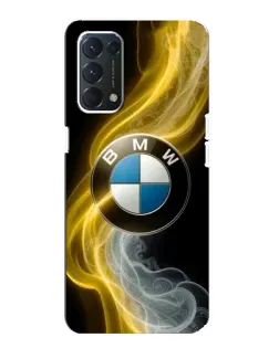 Чехол для OPPO A74 с картинкой «Золотистый дым BMW»