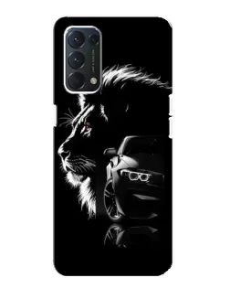 Чехол для OPPO A74 с картинкой «BMW и лев»