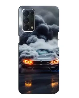 Чехол для OPPO A74 с картинкой «BMW в дыму»