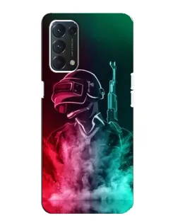 Чехол для OPPO A74 с картинкой «PUBG — огненный воин»