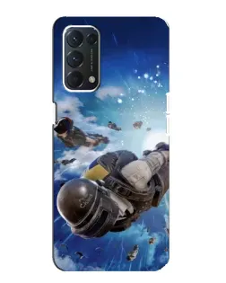 Чехол для OPPO A74 с картинкой «Десант PUBG — прыжок»