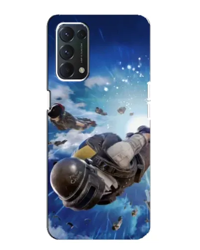 Чехол для OPPO A74 с картинкой «Десант PUBG — прыжок»