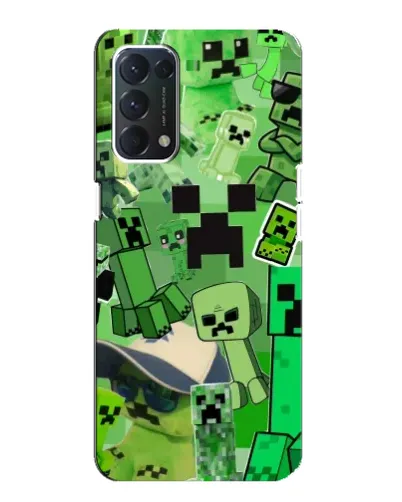 Чохол для OPPO A74 з картинкою «Кріпери Minecraft»