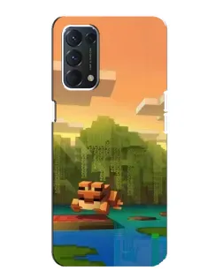 Чохол для OPPO A74 з картинкою «Майнкрафт захід сонця»