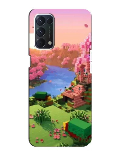 Чохол для OPPO A74 з картинкою «Рожеве дерево Minecraft»