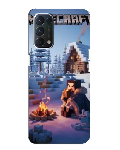 Чохол для OPPO A74 з картинкою «Зимовий Minecraft»