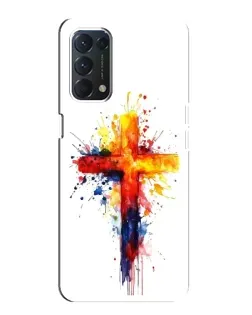 Чохол для OPPO A74 з картинкою «Акварельний хрест»