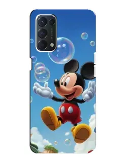 Чехол для OPPO A74 с картинкой «Mickey и мыльные пузыри»