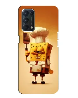 Чехол для OPPO A74 с картинкой «Губка Боб повар»