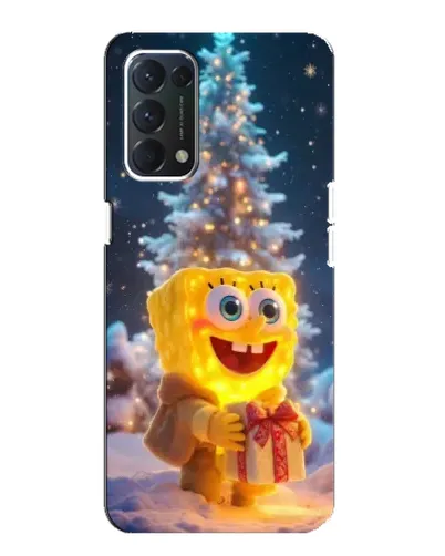 Чехол для OPPO A74 с картинкой «Рождественский Спанч Боб»