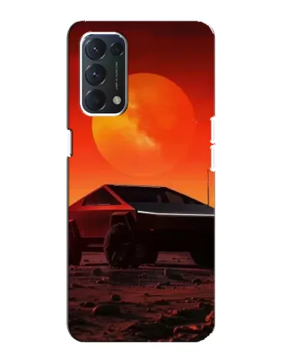 Чехол для OPPO A74 с картинкой «Cybertruck на Марсе»