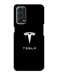 Чехол для OPPO A74 с картинкой «Tesla White Logo»