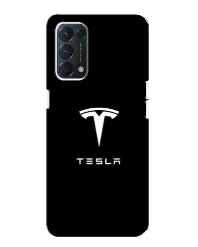 Чехол для OPPO A74 с картинкой «Tesla White Logo»