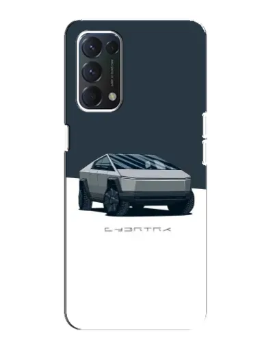 Чехол для OPPO A74 с картинкой «Серебристый Cybertruck Tesla»