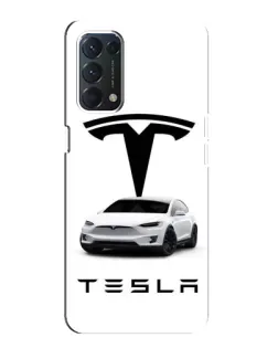 Чехол для OPPO A74 с картинкой «Tesla White Style»