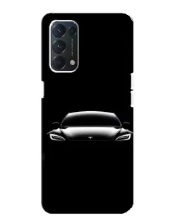 Чехол для OPPO A74 с картинкой «Фары Tesla Night»