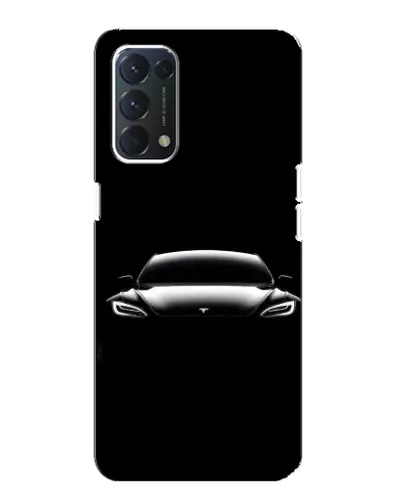 Чехол для OPPO A74 с картинкой «Фары Tesla Night»