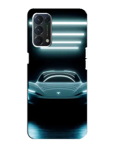 Чехол для OPPO A74 с картинкой «Tesla в неоне»