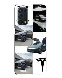 Чехол для OPPO A74 с картинкой «Коллаж Cybertruck Tesla»