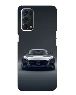 Чехол для OPPO A74 с картинкой «Mercedes на черном»