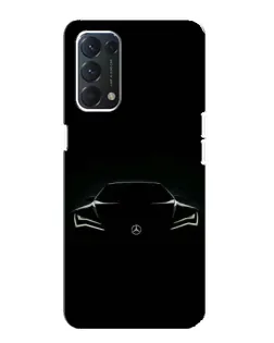 Чехол для OPPO A74 с картинкой «Mercedes — силуэт авто»