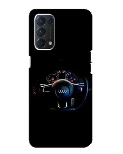 Чехол для OPPO A74 с картинкой «Салон Audi — руль»