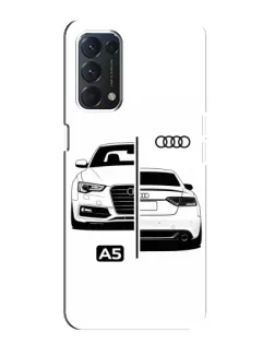 Чехол для OPPO A74 с картинкой «Audi — контрастный дизайн»