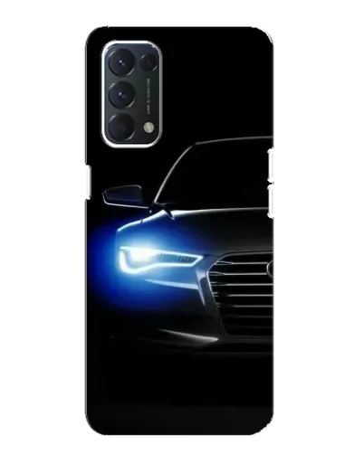 Чехол для OPPO A74 с картинкой «Неоновый взгляд Audi»