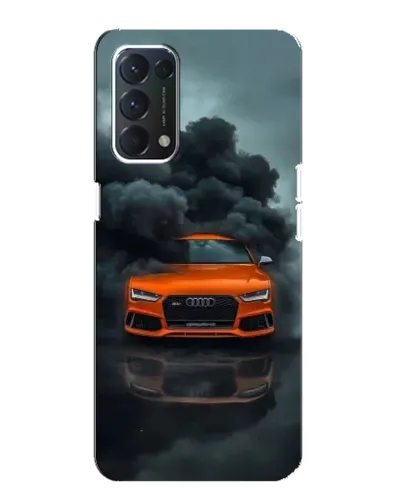 Чехол для OPPO A74 с картинкой «Audi в облаках дыма»