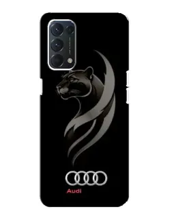 Чехол для OPPO A74 с картинкой «Графика — пантера и Audi»