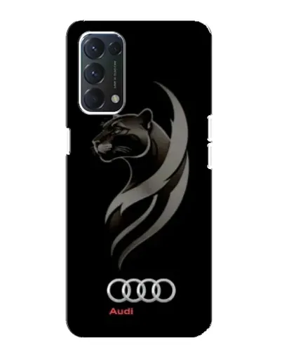 Чехол для OPPO A74 с картинкой «Графика — пантера и Audi»