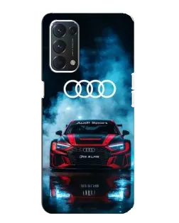 Чехол для OPPO A74 с картинкой «Audi Sport — неон»