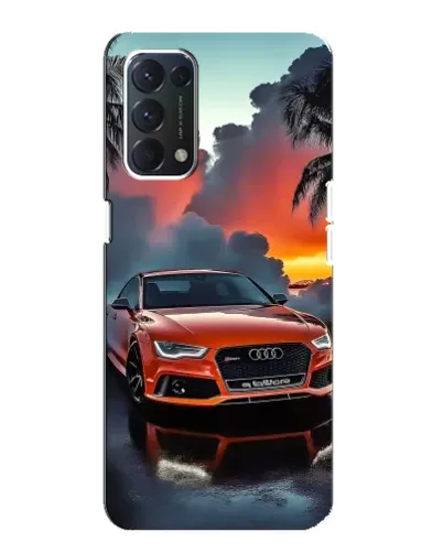 Чехол для OPPO A74 с картинкой «Audi — закат»