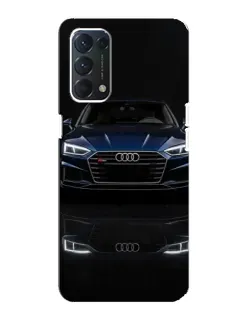 Чехол для OPPO A74 с картинкой «Audi — ночное отражение»