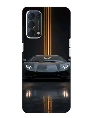 Чехол для OPPO A74 с картинкой «Lamborghini золотые линии»