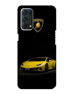 Чехол для OPPO A74 с картинкой «Lamborghini желтый акцент»