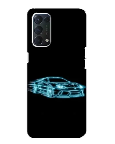 Чехол для OPPO A74 с картинкой «Неоновый контур Lamborghini»