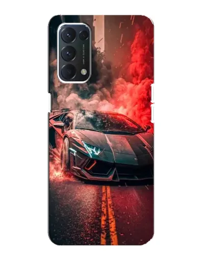 Чехол для OPPO A74 с картинкой «Lamborghini красный дым»