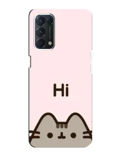 Чехол для OPPO A74 с картинкой «Пушин говорит Hi»