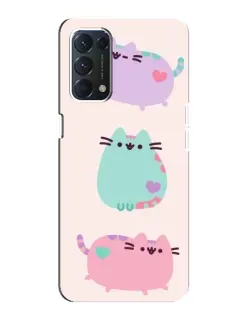 Чехол для OPPO A74 с картинкой «Pusheen трио»