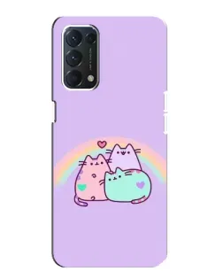 Чехол для OPPO A74 с картинкой «Радужные Пушины»