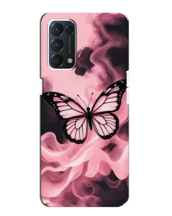 Чехол для OPPO A74 с картинкой «Бабочка в дыму»