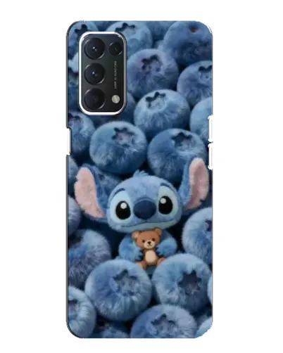Чехол для OPPO A74 с картинкой «Стич и голубика»