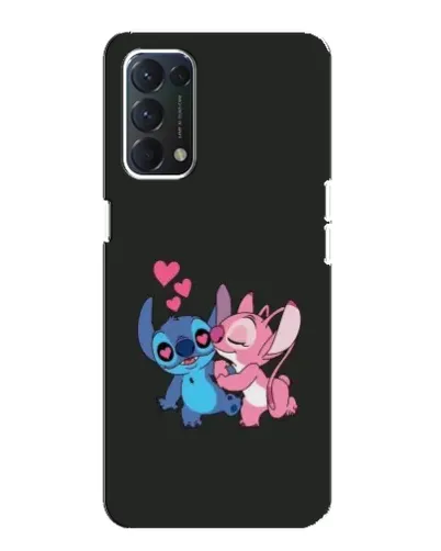 Чехол для OPPO A74 с картинкой «Анжел целует Стича»