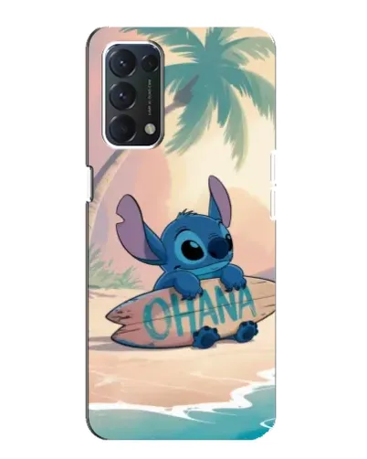 Чехол для OPPO A74 с картинкой «Стич на серфе»