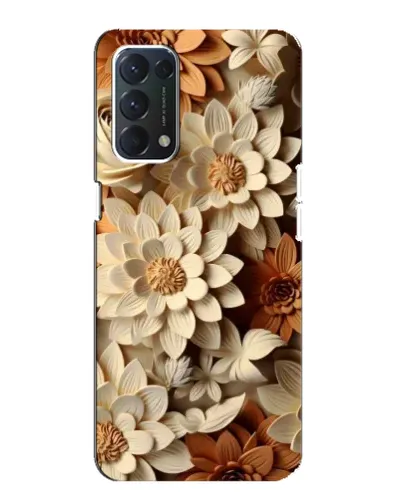 Чохол для OPPO A74 з картинкою «Бежевий флористичний декор»
